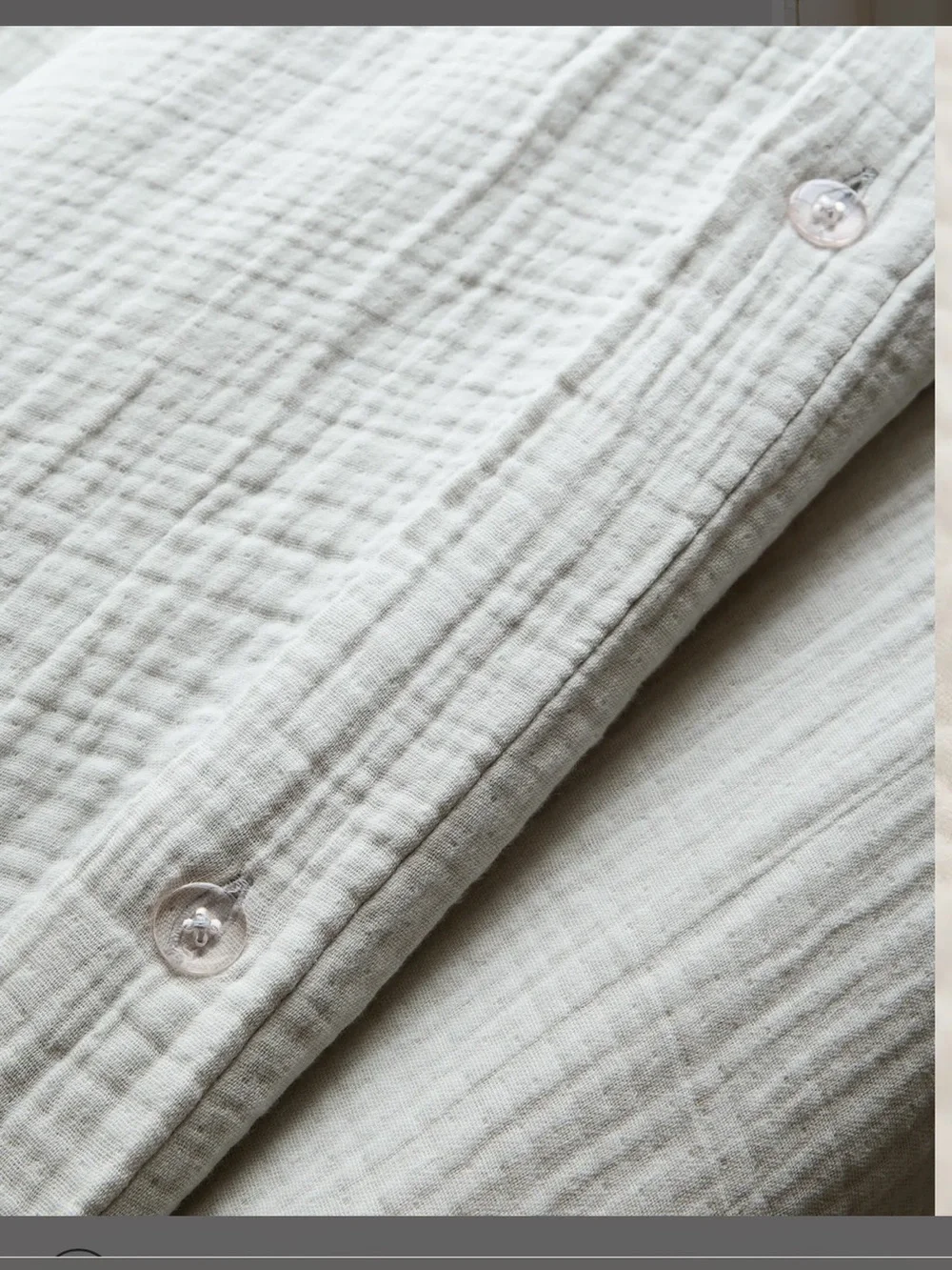 NWT Quince Light Green (Mist) Organic Cotton Gauze Duvet Cover and Sham!